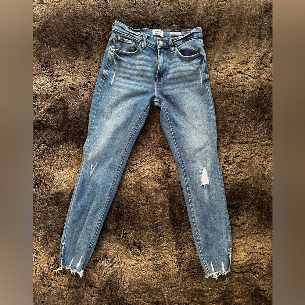 Kensie high rise skinny distressed jeans